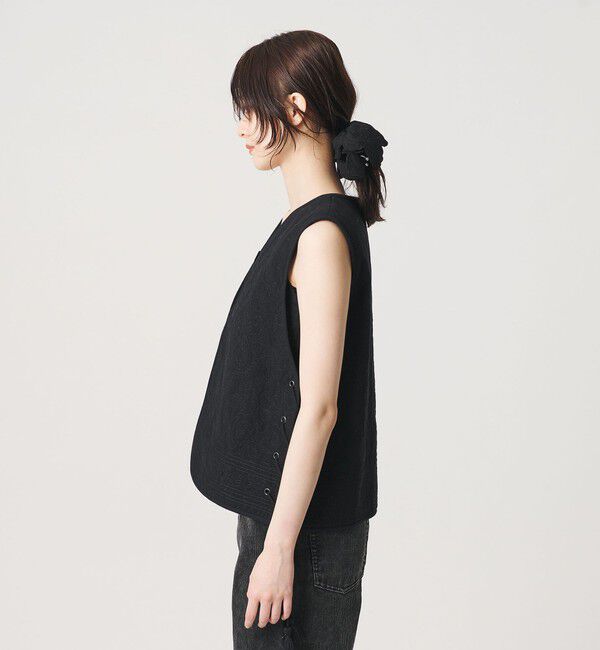 BEAUTY&YOUTH UNITED ARROWS「コットン エンブロイダリー キルティング レースアップ ベスト」|ベスト・ジレ|