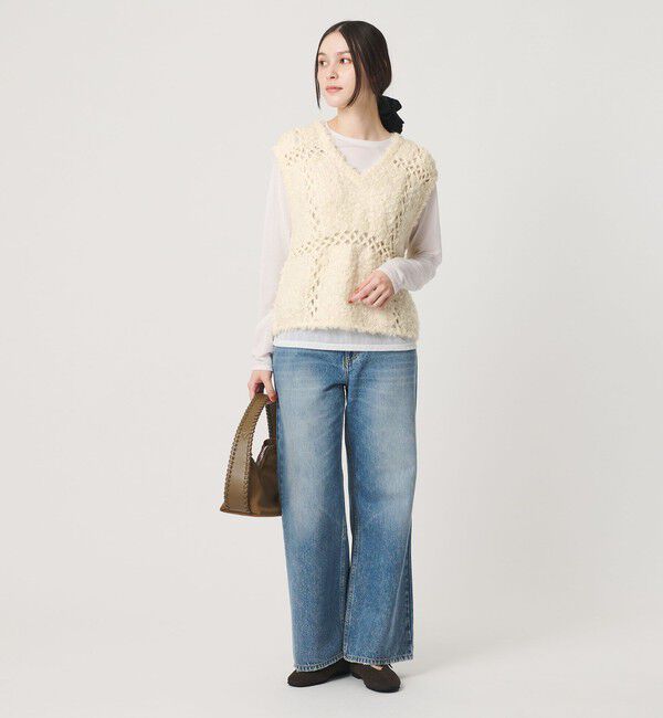 BEAUTY&YOUTH UNITED ARROWS「パッチワーク Vネック ニットベスト」|ベスト・ジレ|