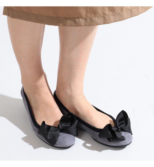 BEAMS SELECTION for WOMEN「SEPTEMBER MOON / リボン バレエシューズ」|バレエシューズ|GREY