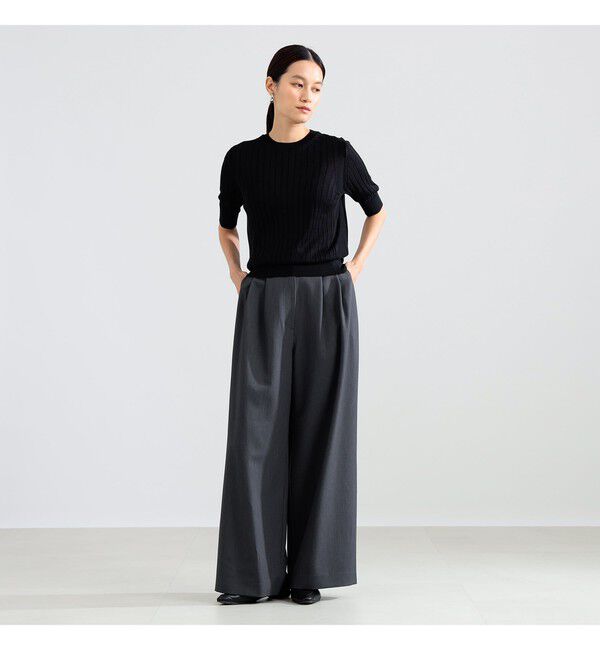 BEAMS SELECTION for WOMEN「SLOANE / 18ゲージ シルク クルーネック ハーフスリーブ ニット」|ニット・セーター|