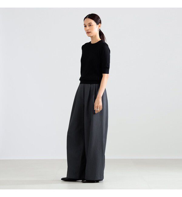 BEAMS SELECTION for WOMEN「SLOANE / 18ゲージ シルク クルーネック ハーフスリーブ ニット」|ニット・セーター|