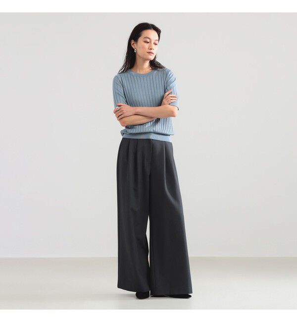 BEAMS SELECTION for WOMEN「SLOANE / 18ゲージ シルク クルーネック ハーフスリーブ ニット」|ニット・セーター|