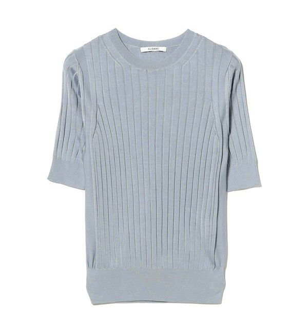 BEAMS SELECTION for WOMEN「SLOANE / 18ゲージ シルク クルーネック ハーフスリーブ ニット」|ニット・セーター|