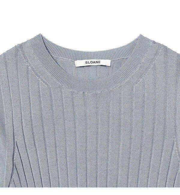 BEAMS SELECTION for WOMEN「SLOANE / 18ゲージ シルク クルーネック ハーフスリーブ ニット」|ニット・セーター|