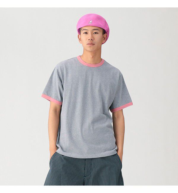 BEAMS「ダメージ リンガー Tシャツ【リラックスフィット】」|Tシャツ・カットソー|T.GREY