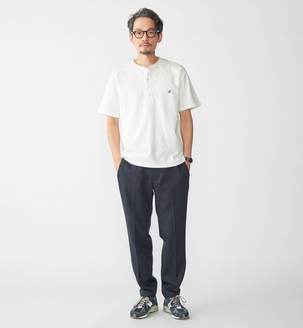 SHIPS「【WEB限定】SHIPS: メランジ カノコ ヘンリーネック Tシャツ (半袖)」|Tシャツ・カットソー|