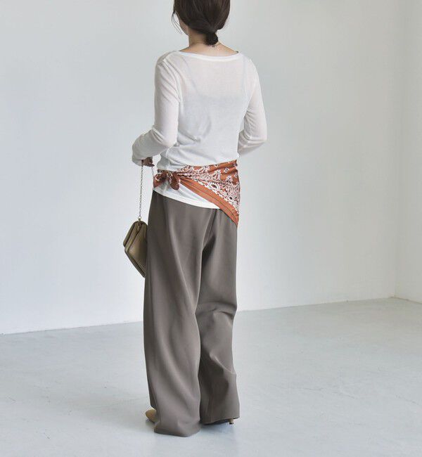 quaranciel「〈手洗い可能〉ウール ミックス シアー ボートネック プルオーバー」|Tシャツ・カットソー|