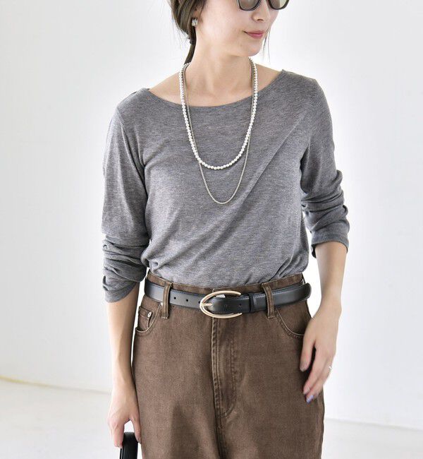 quaranciel「〈手洗い可能〉ウール ミックス シアー ボートネック プルオーバー」|Tシャツ・カットソー|