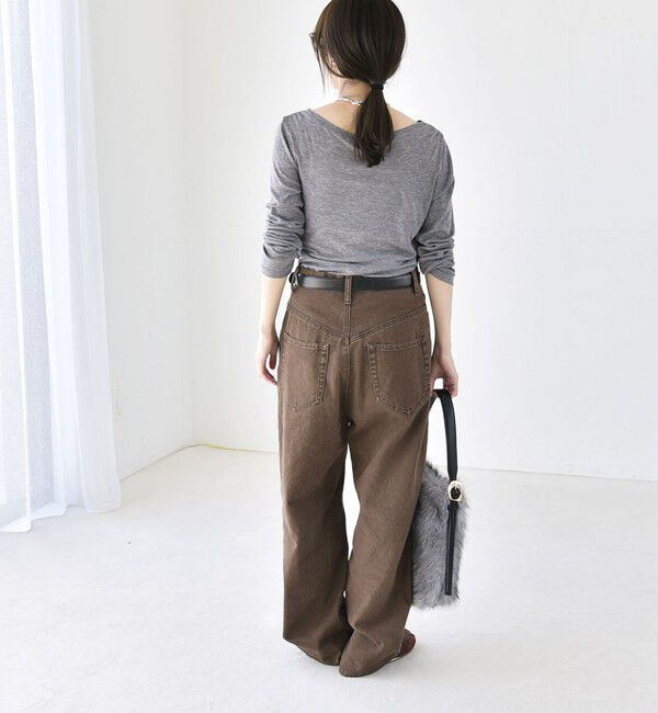 quaranciel「〈手洗い可能〉ウール ミックス シアー ボートネック プルオーバー」|Tシャツ・カットソー|