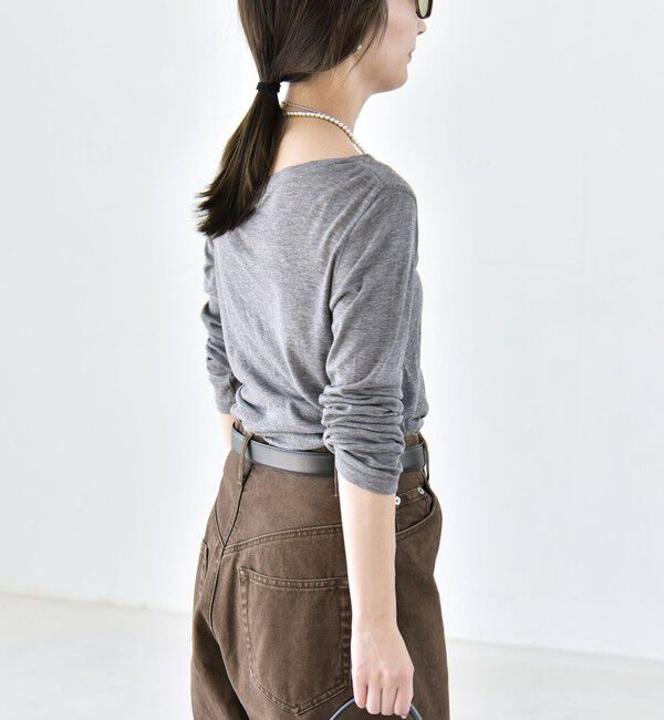 quaranciel「〈手洗い可能〉ウール ミックス シアー ボートネック プルオーバー」|Tシャツ・カットソー|