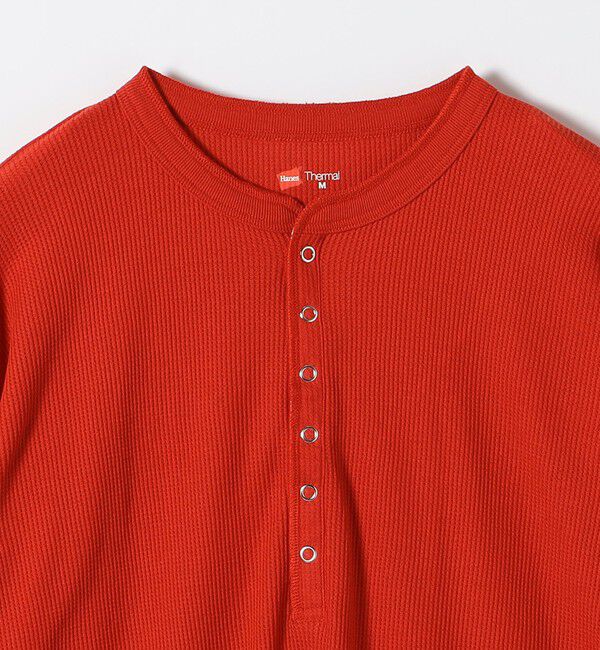 SHIPS any「Hanes:〈洗濯機可能〉BEEFY-T ワッフル ヘンリーネック ロングスリーブ TEE」|Tシャツ・カットソー|