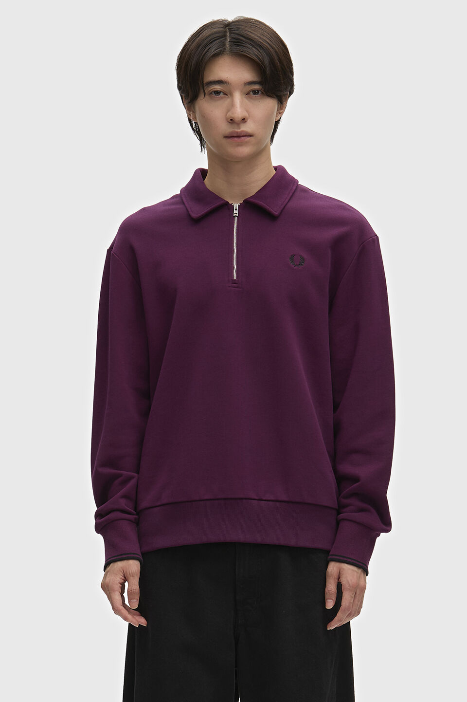 FRED PERRY 「FRED PERRY／Half Zip Collared Sweatshirt／ハーフジップカラースウェットシャツ」|スウェット・ジャージ|