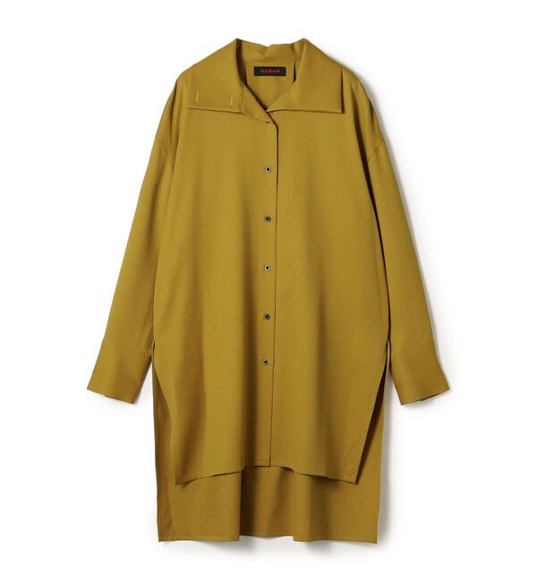 CABaN「ウールツイル ハイネックロングシャツワンピース」|ワンピース|23 イエロー