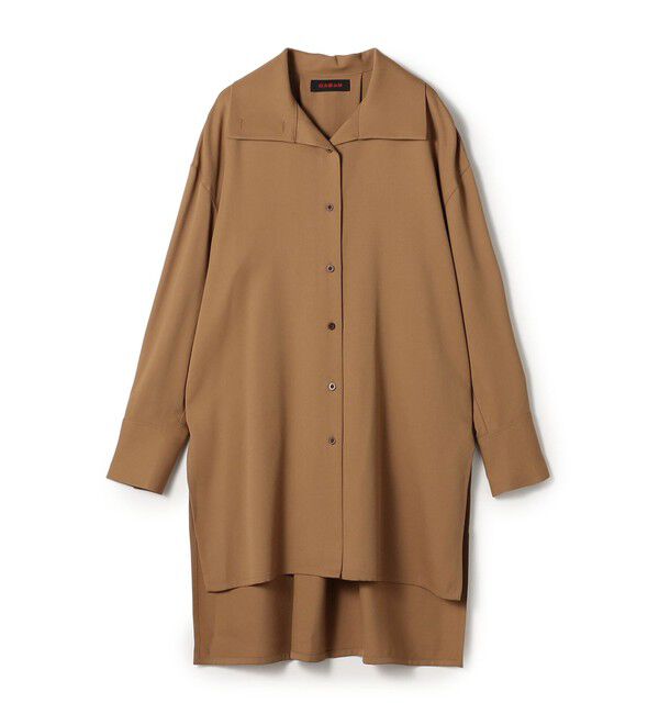 CABaN「ウールツイル ハイネックロングシャツワンピース」|ワンピース|43 ベージュ