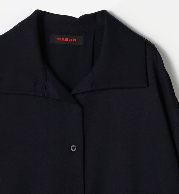 CABaN「ウールツイル ハイネックロングシャツワンピース」|ワンピース|