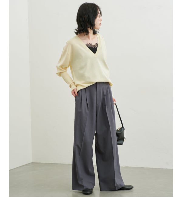 SLOBE IENA「《接触冷感/UVカット/吸水速乾/4サイズ展開》ワイドスラックス」|スラックス|