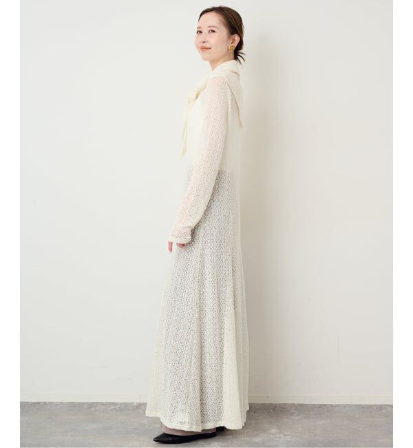 SLOBE IENA「《スカーフ付き》カットレースフレアワンピース」|ワンピース|