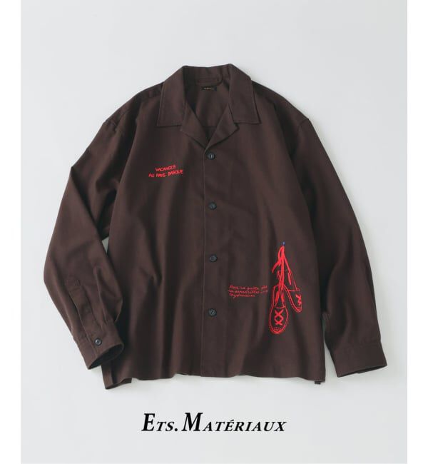 EDIFICE「C.Bongrand &times; ETS.MATERIAUX Embroidery シャツ」|シャツ・ブラウス|ブラウン A