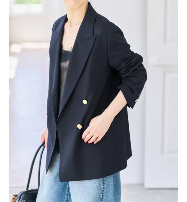Spick and Span「《追加》ウールブレンドダブルブレストジャケット」|テーラードジャケット|