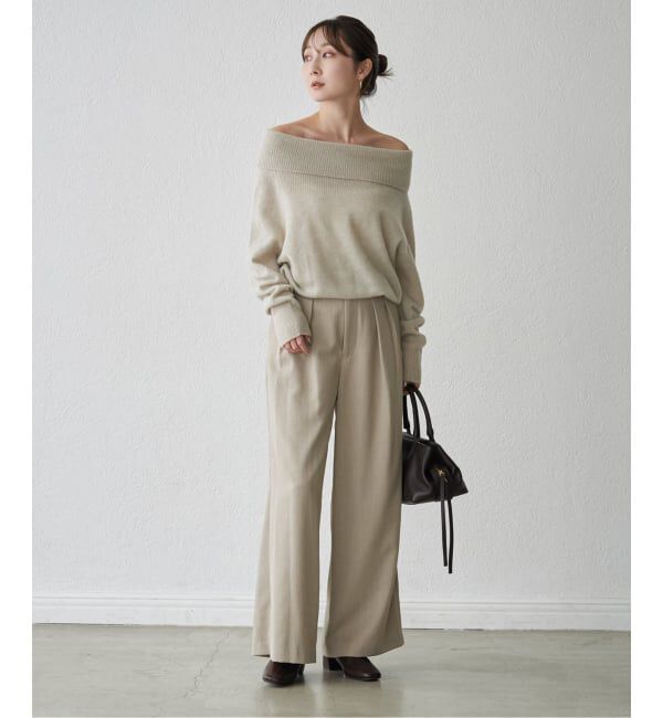 NOBLE「インタックワイドパンツ」|スラックス|