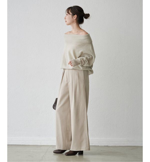 NOBLE「インタックワイドパンツ」|スラックス|