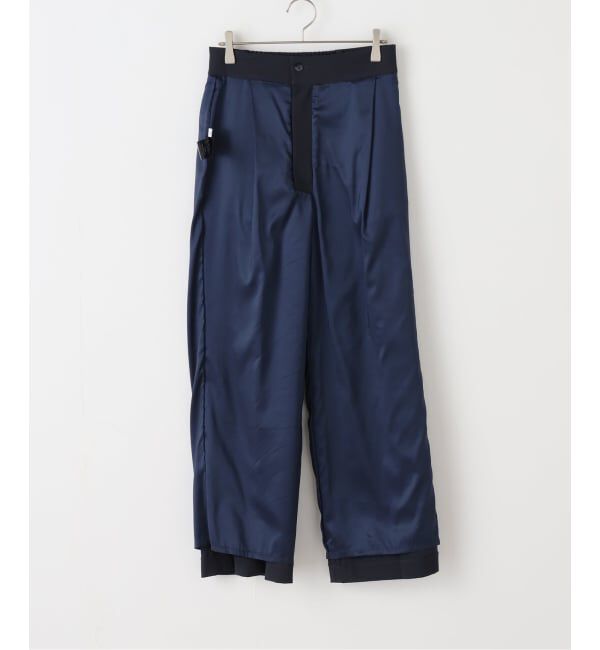  「【洗える】ツイルストレッチタックパンツ」|スラックス|