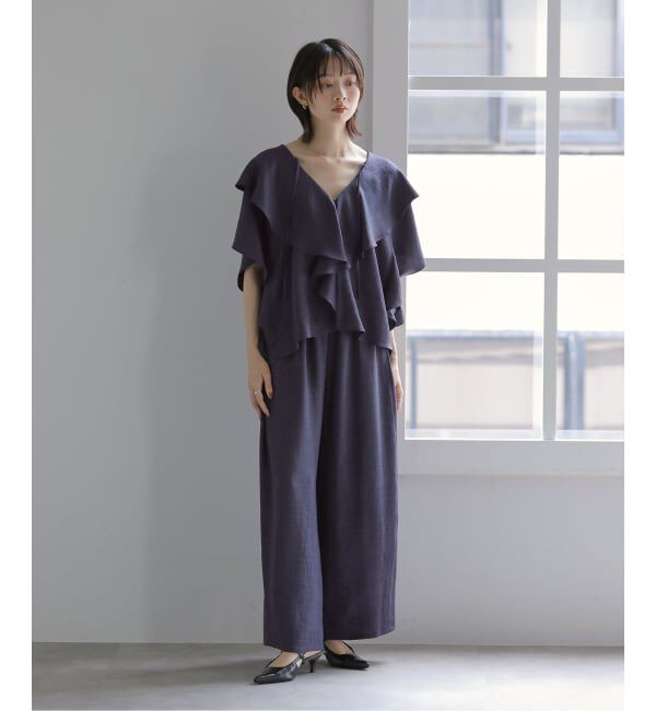  「【洗える】タックワイドパンツ」|スラックス|