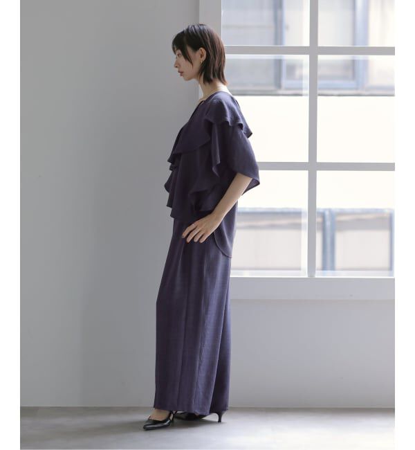  「【洗える】タックワイドパンツ」|スラックス|