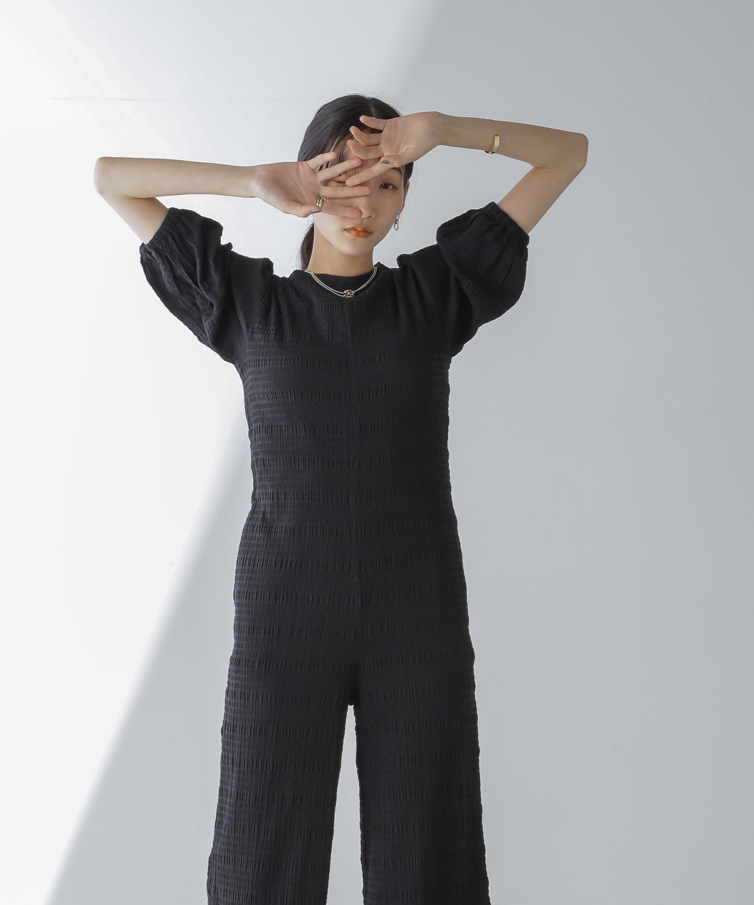 nano･universe「RITA ROW/Puffy sleeves jumpsuit」|ワンピース|