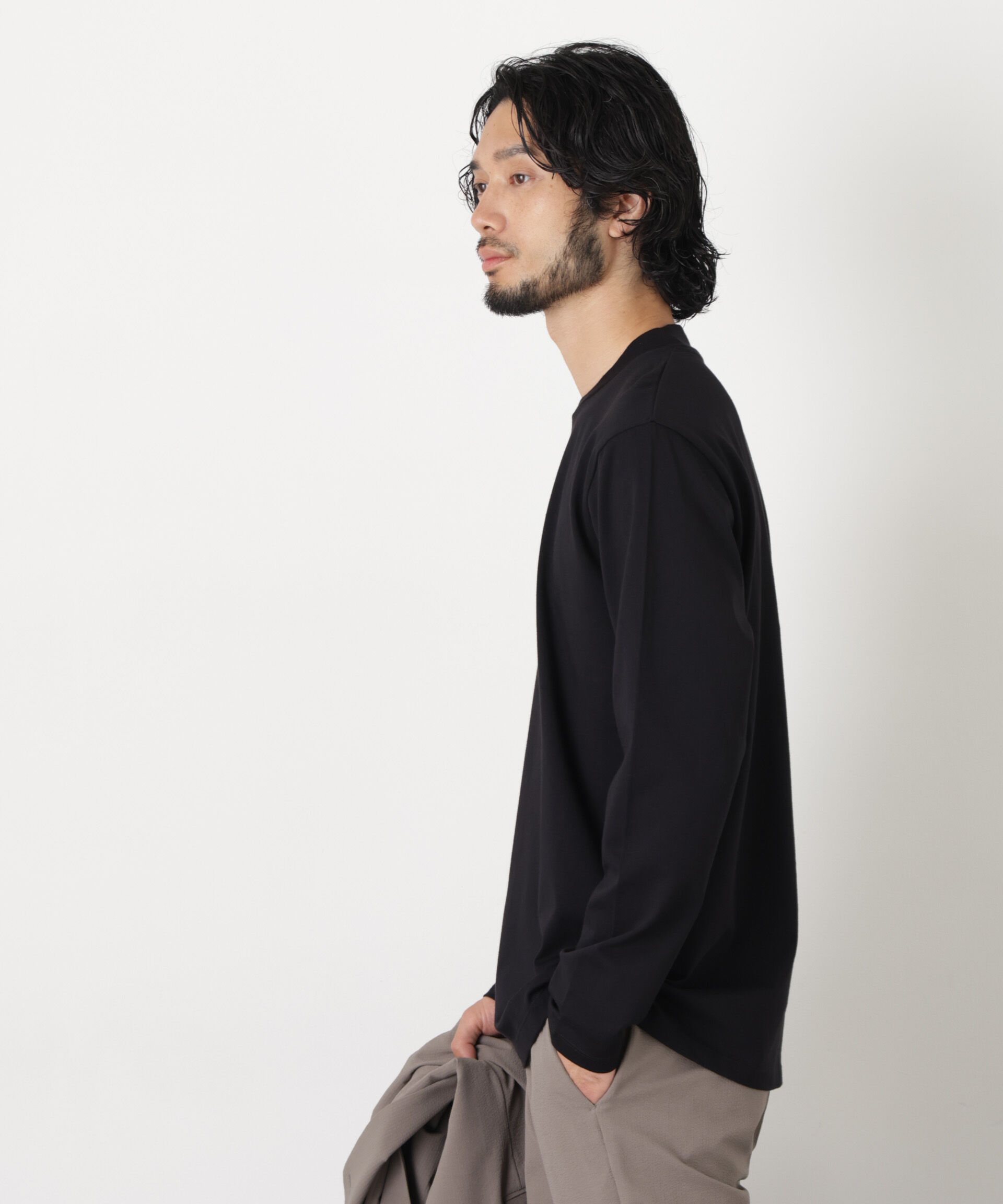 NANO universe「ジャケT(R) クルーネック 長袖」|Tシャツ・カットソー|
