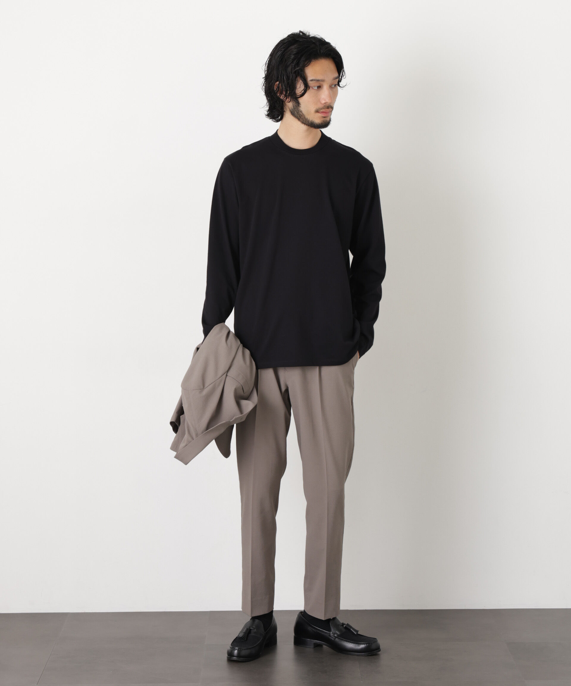 NANO universe「ジャケT(R) クルーネック 長袖」|Tシャツ・カットソー|