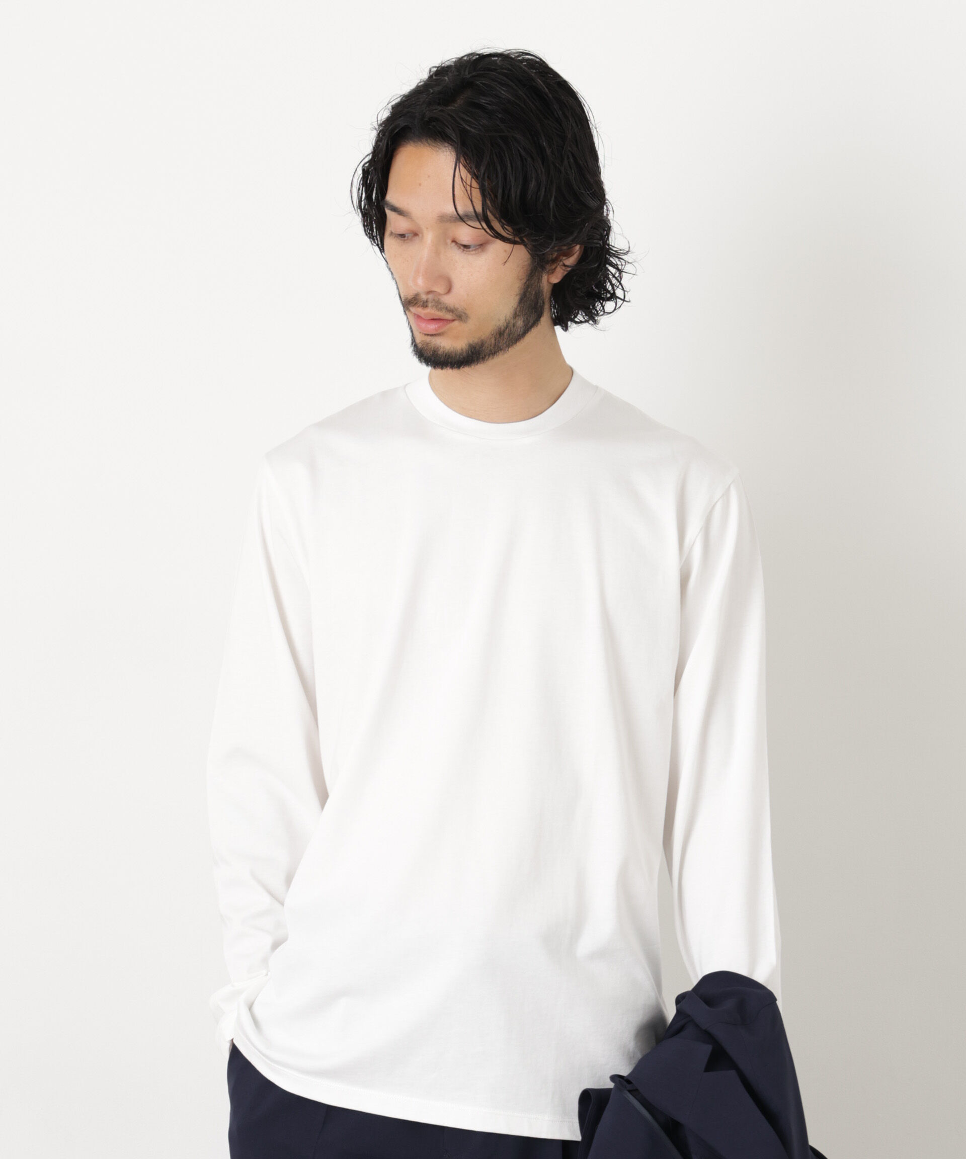NANO universe「ジャケT(R) クルーネック 長袖」|Tシャツ・カットソー|