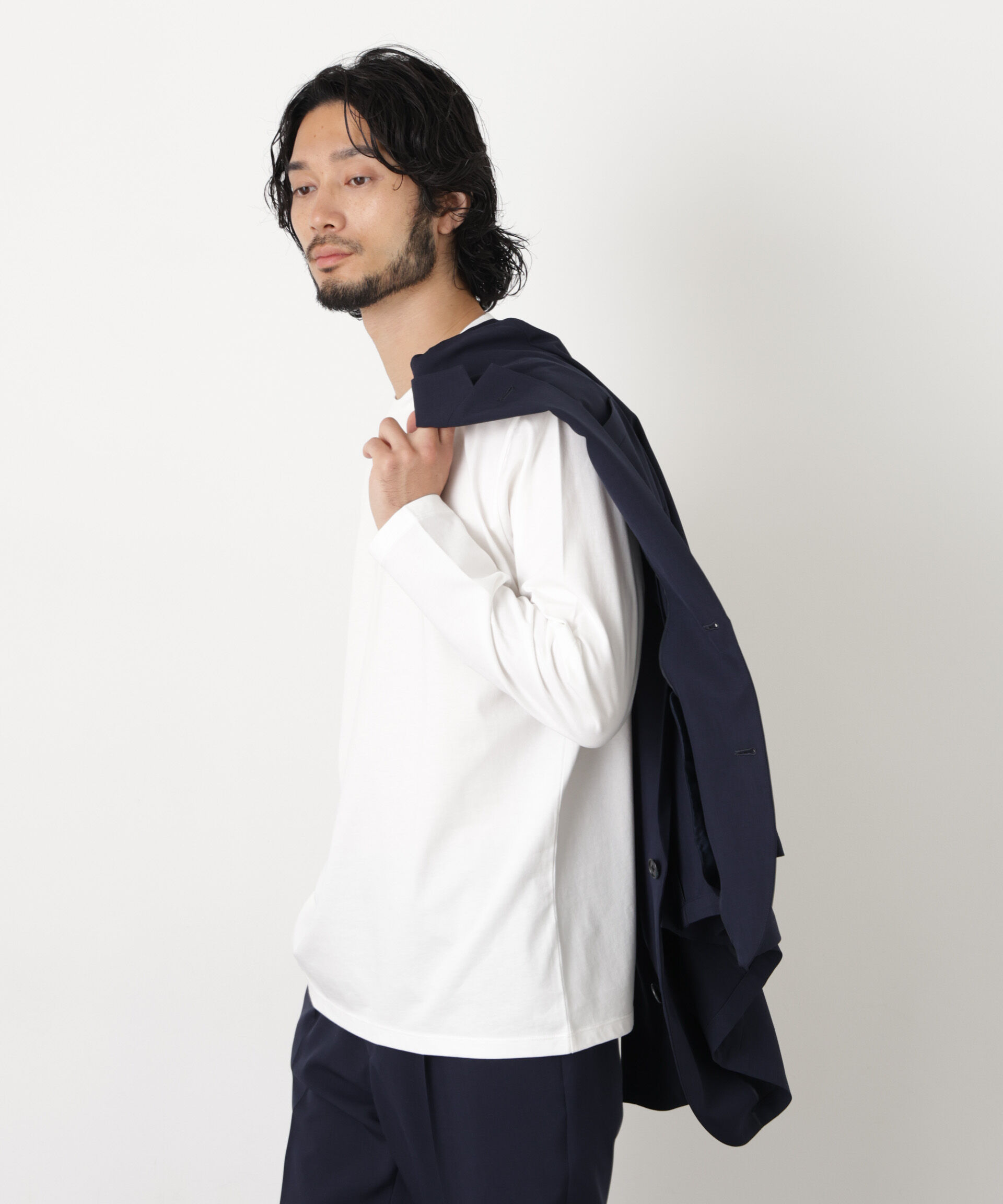 NANO universe「ジャケT(R) クルーネック 長袖」|Tシャツ・カットソー|