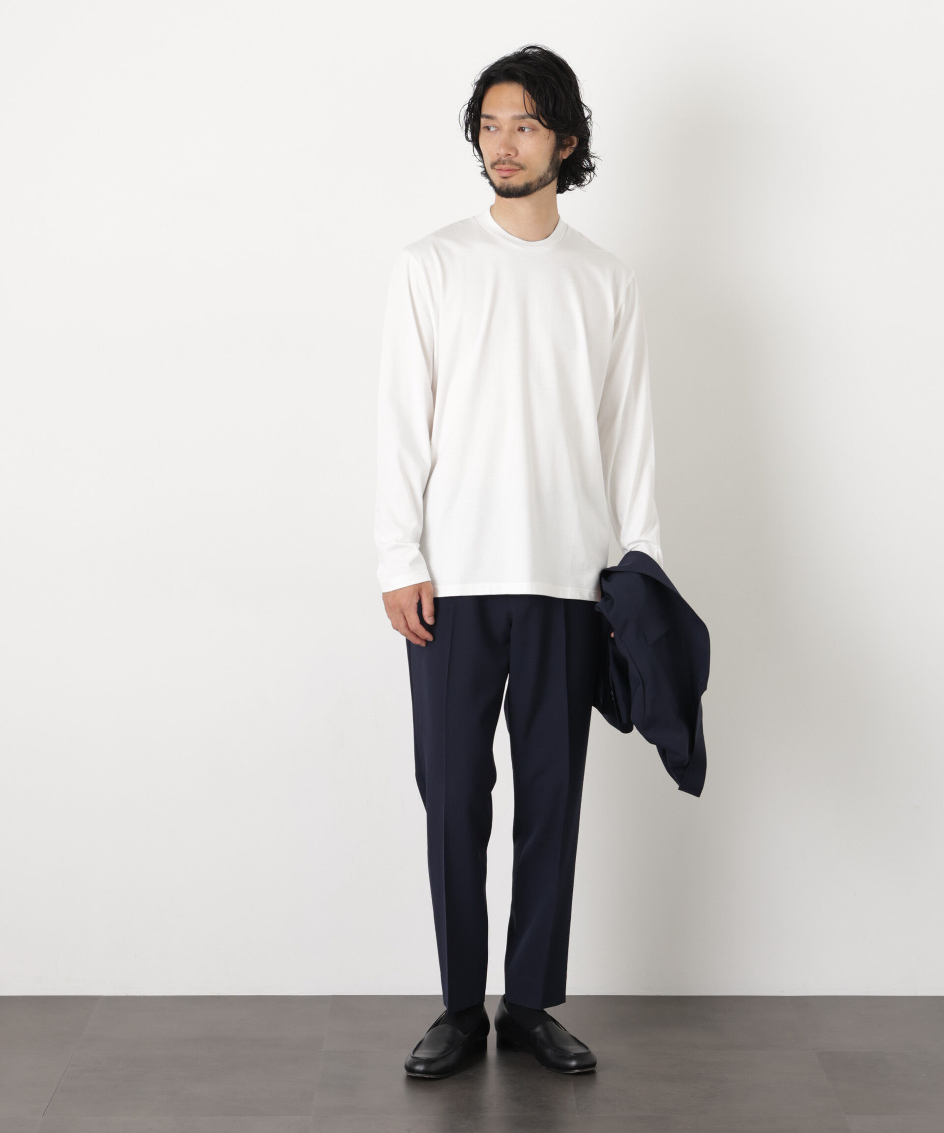 NANO universe「ジャケT(R) クルーネック 長袖」|Tシャツ・カットソー|