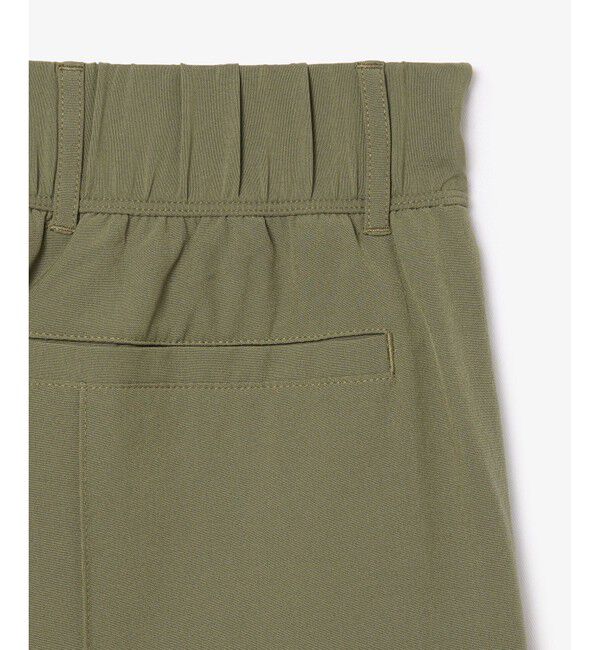 LACOSTE「UPF30+ UVカット センタークリース ストレッチテーパードスリムパンツ / ゴルフパンツ」|チノ|