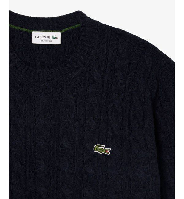 LACOSTE「ミドルゲージ ウールケーブルニット」|ニット・セーター|