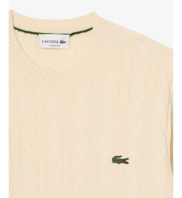 LACOSTE「ミドルゲージ ウールケーブルニット」|ニット・セーター|
