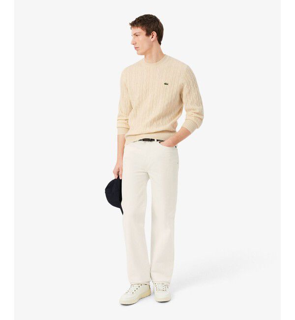 LACOSTE「ミドルゲージ ウールケーブルニット」|ニット・セーター|