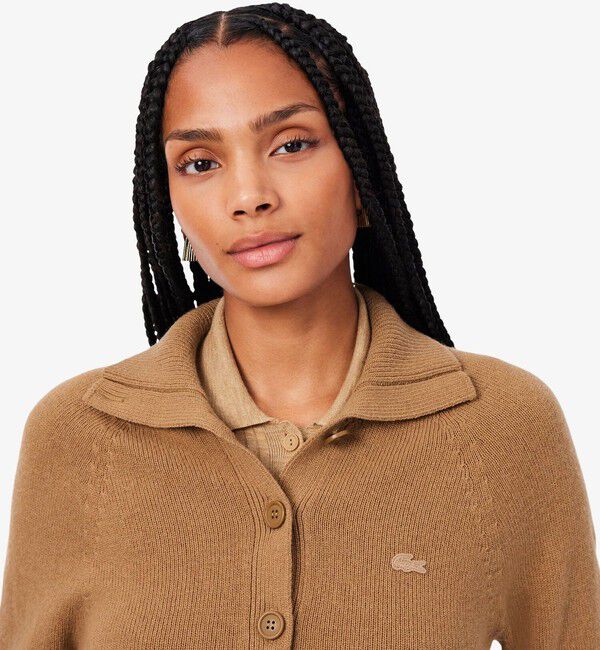 LACOSTE「3Dニッティングハーフボタンハイネック ウールニットポロセーター」|ニット・セーター|