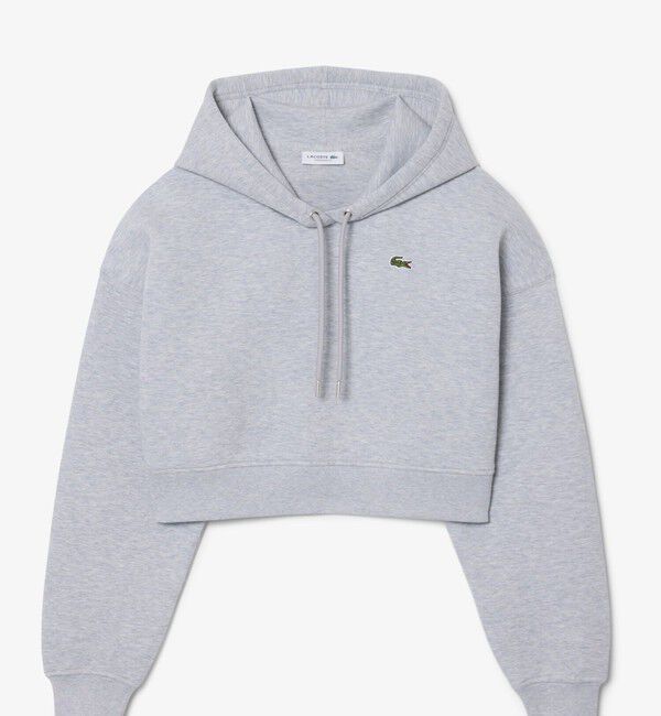 LACOSTE「ダブルフェイススウェットクロップドフーディ」|パーカー|