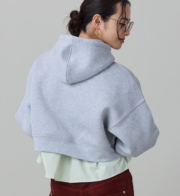 LACOSTE「ダブルフェイススウェットクロップドフーディ」|パーカー|