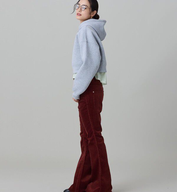 LACOSTE「ダブルフェイススウェットクロップドフーディ」|パーカー|