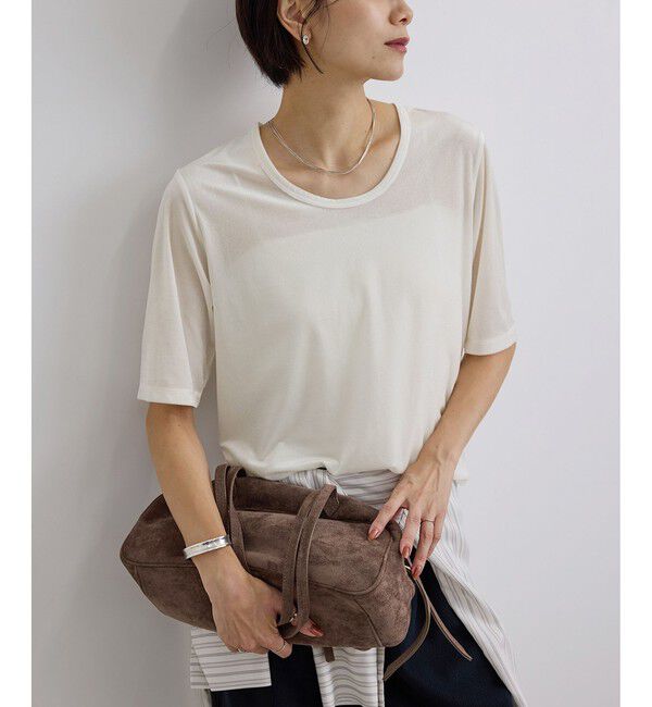 SALON adam et rope'「シアーベロアクルーネックプルオーバー」|Tシャツ・カットソー|オフホワイト(15)