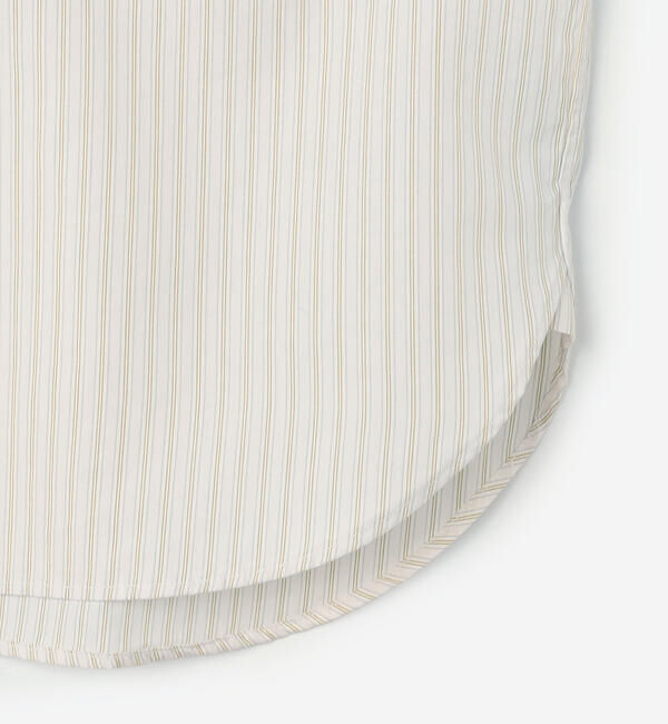  「DANTON | コットンポプリン 長袖バンドカラーシャツ STRIPE WOMEN」|シャツ・ブラウス|