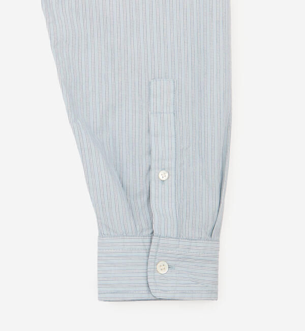  「INDIA INDUSTRY | コットン バンドカラーブザムシャツ STRIPE MEN」|シャツ・ブラウス|