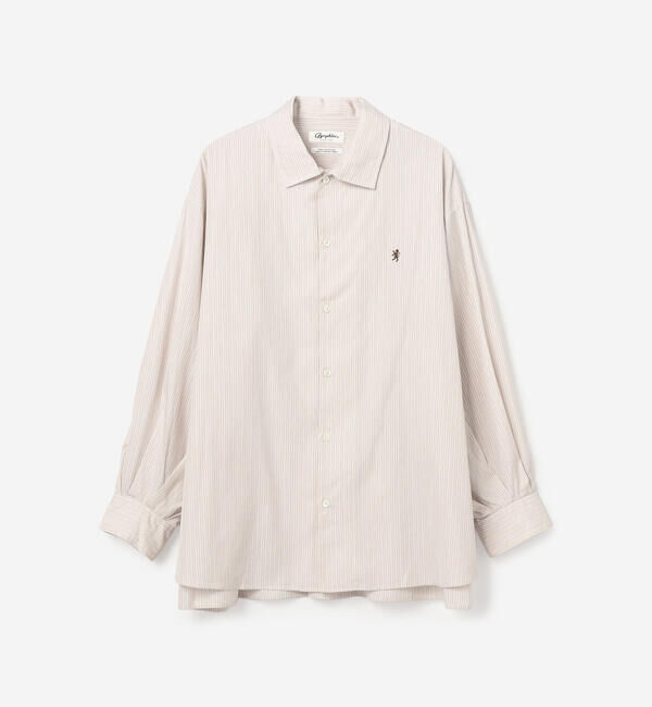 GYMPHLEX「Gymphlex | コットンストライプ レギュラーカラーチュニック WOMEN」|シャツ・ブラウス|