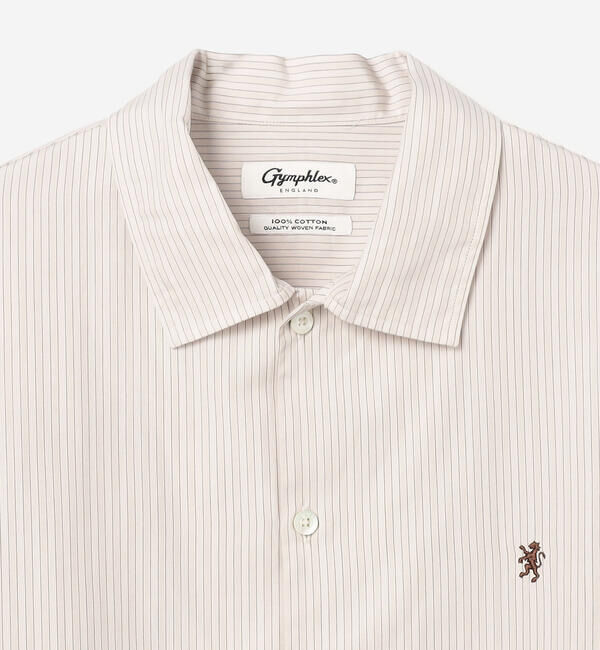GYMPHLEX「Gymphlex | コットンストライプ レギュラーカラーチュニック WOMEN」|シャツ・ブラウス|