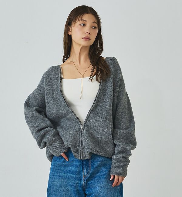 abahouse mavie「ニットジップパーカー」|ニット・セーター|