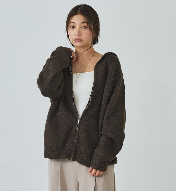 abahouse mavie「ニットジップパーカー」|ニット・セーター|