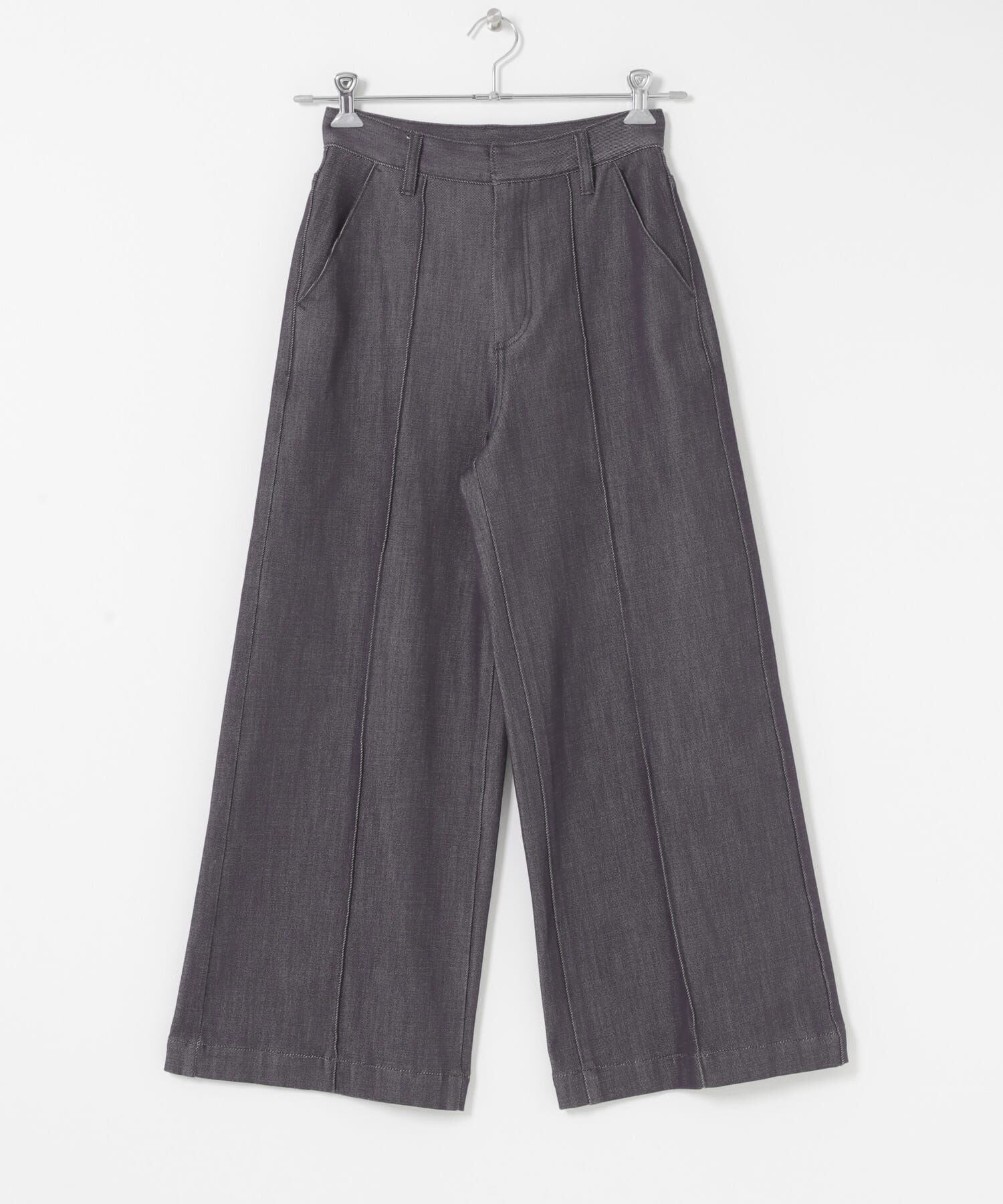URBAN RESEARCH ROSSO「ピンタックストレッチワイドデニムパンツ」|デニム|